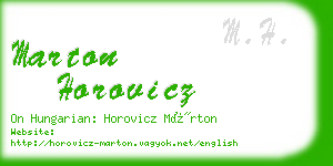 marton horovicz business card